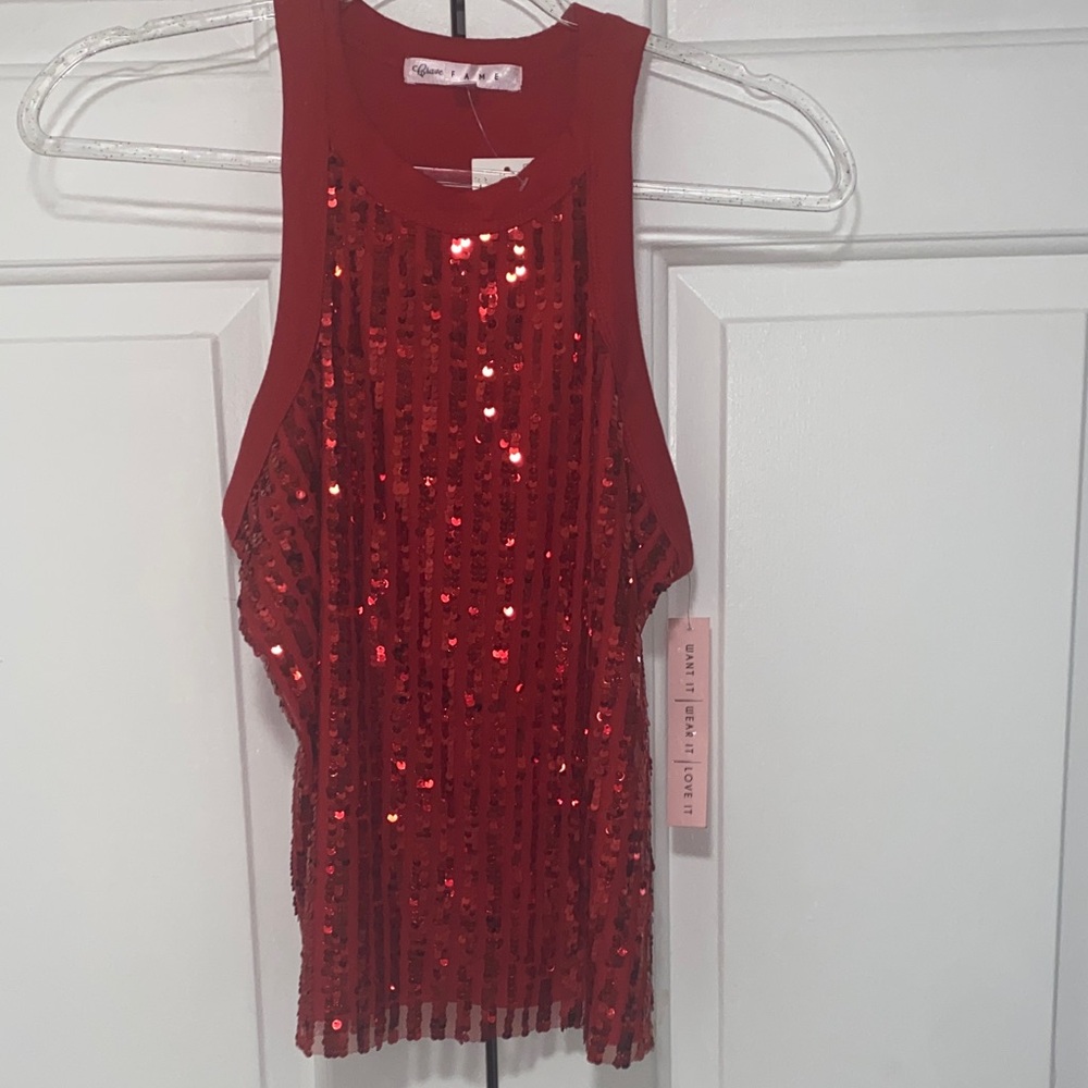 Crave Fame Vibrant Red Top